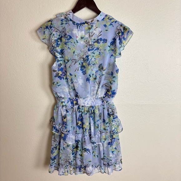 Misa Los Angeles Revolve Alona Mini Dress Periwinkle Floral Ruffles Womens Sz S - Picture 5 of 10